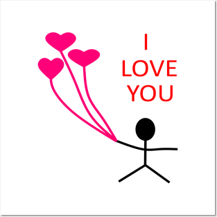 I Love You Heart Balloons Posters and Art